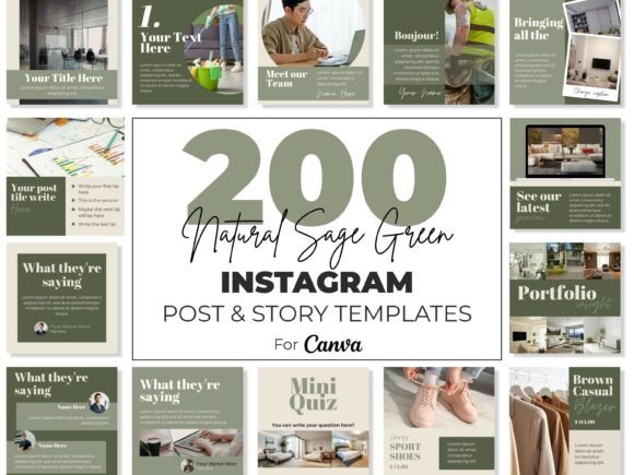 Download Instagram Canva Templates Sage Green - Instagram canva templates Collection