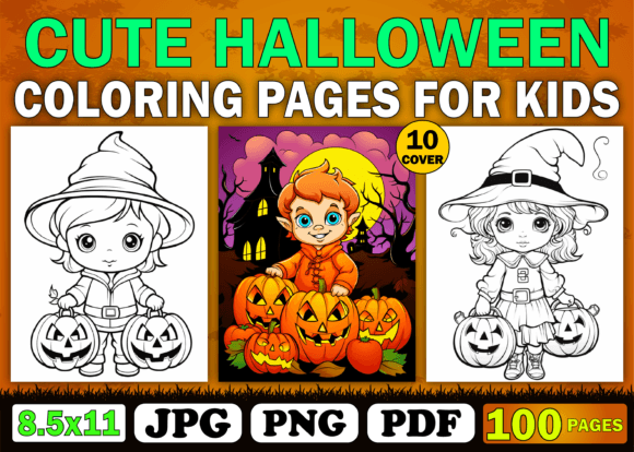 Download KDP Cute Halloween Coloring Pages Kids - Premium Resources