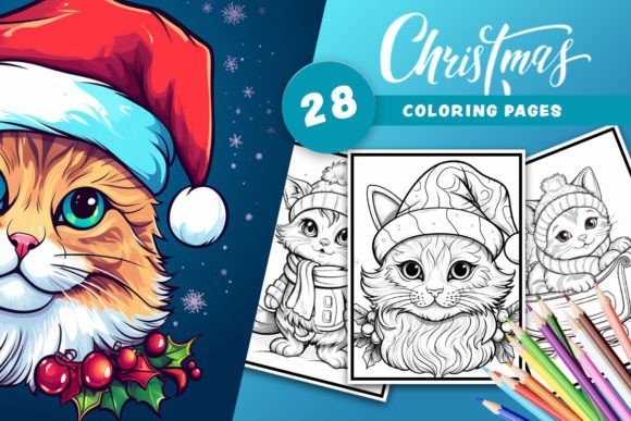 Download Christmas Cat Coloring Pages - Christmas Collection