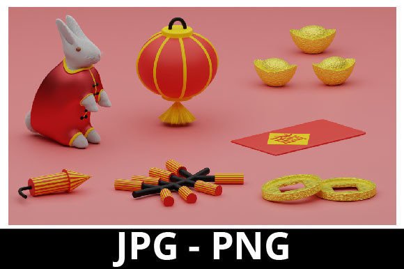 Download 3d Rendered Set Chinese New Year 2023 - Premium Resources