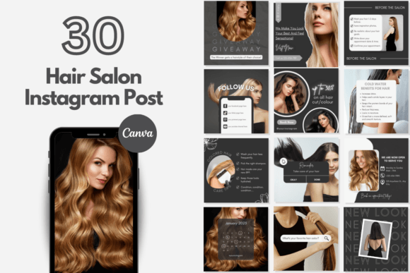 Download Hair Salon Instagram Canva Templates. - Instagram canva templates Collection