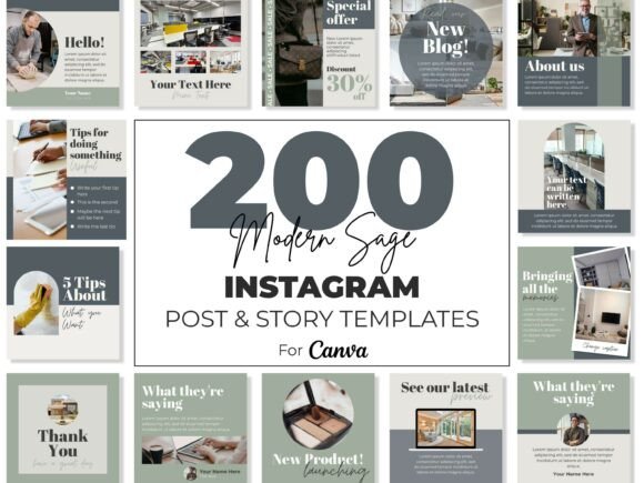 Download Modern Instagram Canva Templates Kit - Instagram canva templates Collection