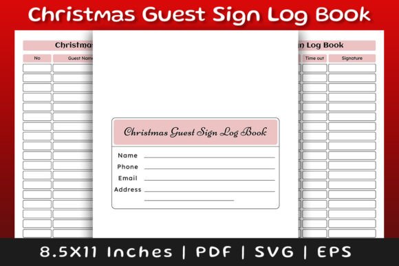 Download Christmas Guest Sign Log Book Interior - Christmas Collection