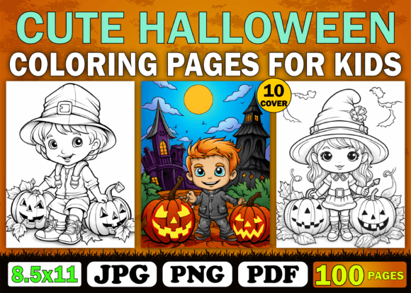 Download KDP Cute Halloween Coloring Pages Kids - Premium Resources
